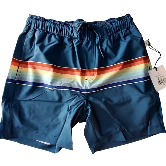 Onia Mens Rainbow Stripe Swim Shorts Size S Quick-Dry Dual-Layer Design With Tag - Picture 6 of 12